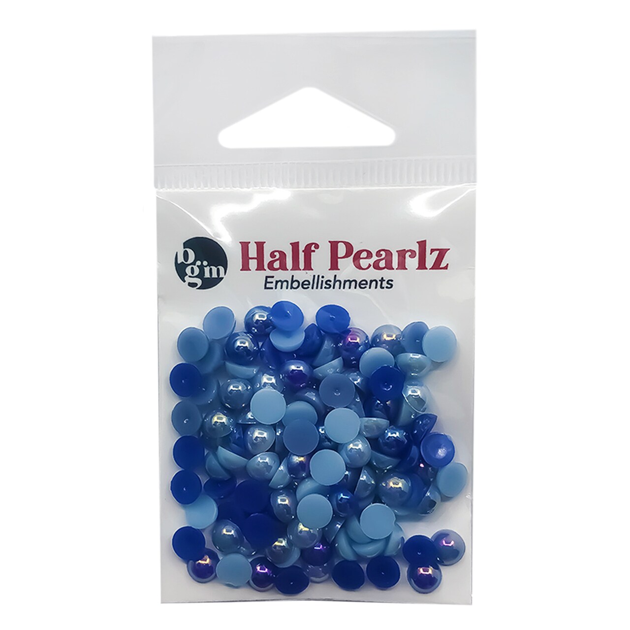 Buttons Galore Flat Back Half Pearls in AB Finish - Multiple Color Assortments - 36 Grams